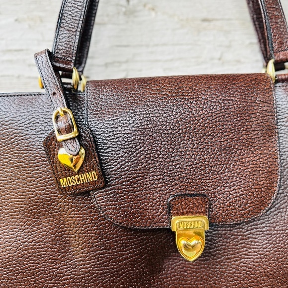 ❌SOLD❌MOSCHINO Brown Leather work/office bag. GUC❗️ - Picture 7 of 15